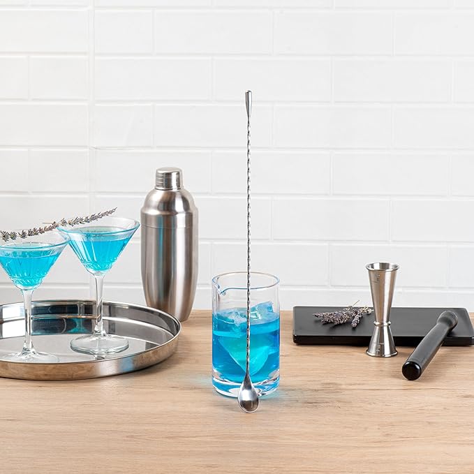 Restaurantware-16 Inch Bar Spoon, 1 Corkscrew Handle Cocktail Stirrer Spoon - Long, Commercial, Stainless Steel Cocktail Mixing Spoon, For Stirring And Mixing Cocktails For Professionals