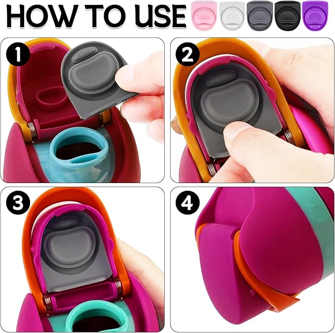 5 Pcs Replacement Seal Stopper Compatible with Owala FreeSip 16oz 32oz,Bottle Top Gasket Lid for Owala 16/19/24/32/40oz Seal Mouth Cap Silicone Stopper Parts Insert Accessories（5 colors 4）