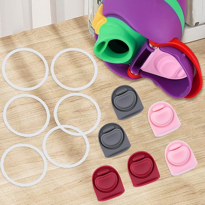 6 Sets Replacement Seal Gasket Stoppers for Owala Freesip 16oz 32oz Cap Mouth,Silicone O Sealing Ring Parts Water Bottle Top Lid Accessories for Owala Freesip 16/19/24/32/40oz（3 colors 4
