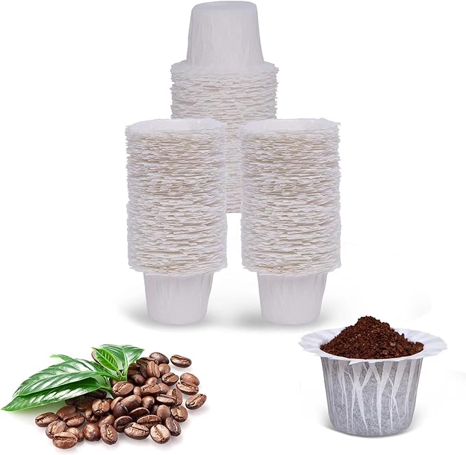 Haetyly 200 Counts Coffee Filter Paper for Keurig Brewers Single Serve 1.0 and 2.0 Fits All Brands Reusable K Cups (One kcup included))