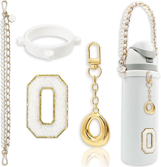 Letter Handle Strap Accessories with Cute Initial Charm Compatible with Owala Water Bottle 24oz 32oz 40oz Owala Kids