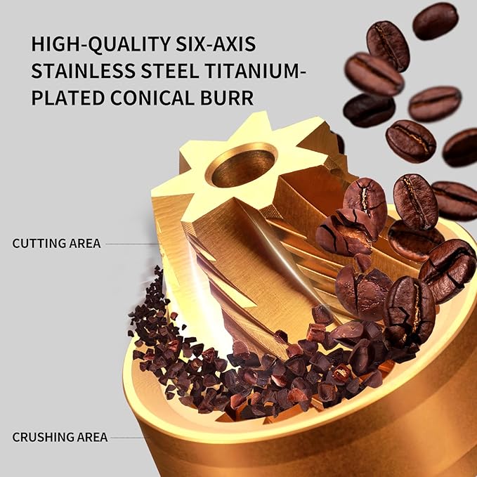 CUFEJORO Z3 /Z3pro Coffee Bean Grinder, Hand Grinder with 6-Core CNC Stainless Steel Conical Burr,Double Bearing Positioning for Espresso,Pour Over,FrenchPress,Moka,Americano (Silver, Z3PRO)