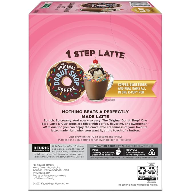 The Original Donut Shop Sundae Fundae One Step Latte, Keurig Single Serve K-Cup Pods, 20 Count (Pack of 2)