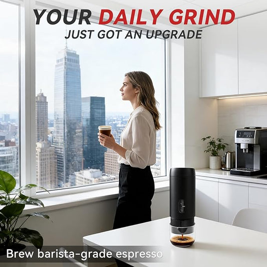 Portable Electric Espresso Machine, Coffee Espresso Maker for Travel with USB-C, Battery Powered 1800mAh, for Ground Coffee & NS Capsule, for Office,Gifts for Men, RV, Hiking