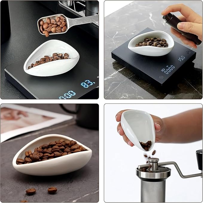 Coffee Bean Dosing Cup and Spray Bottle Set, Coffee Bar Espresso Accessories, Ceramic Dosing Vessel/Single Dose Measuring Tray Kit, Ceramic Single Dosing Tray For Coffee or Tea, Coffee Lover Gifts