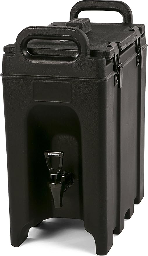 Carlisle FoodService Products Cateraide Insulated Beverage Dispenser with Handles for Catering, Events, Kitchens, And Restaurants, Plastic, 2.5 Gallons, Black