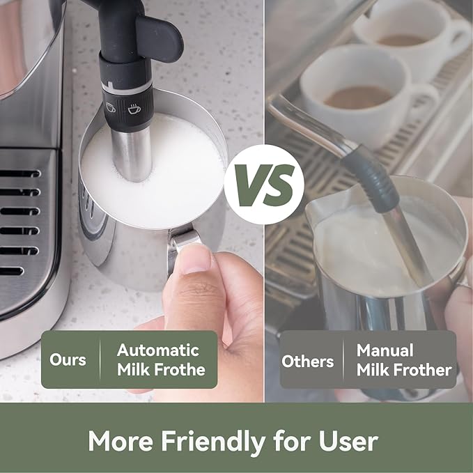 Gevi Espresso Machine 20 Bar - Auto Milk Frother & Steam Wand, NTC Temp Control, Compact Stainless Steel Cappuccino Maker, Gift for Coffee Lovers & Home Baristas