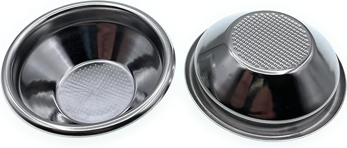 54mm 1 Cup Single Wall Filter Basket - Non-Pressurized Stainless Steel, Metal Portafilter Container - Reusable, Washable - Compatible with Breville Espresso Machines - 7/10g (Single Wall - 1 Cup)