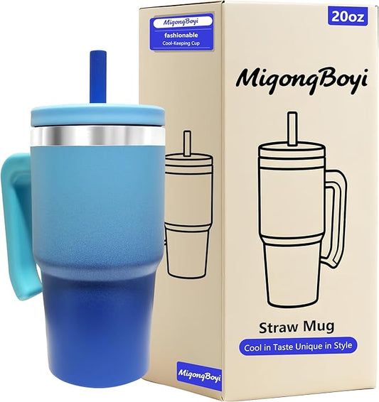 20-OZ Insulated Water Bottle,Insulated Stainless Steel Tumbler,Reusable Cold Drink Thermos,BPA-Free, Double-Wall Stainless Steel Water Bottle (Royal Blue, 20, Fluid Ounces)