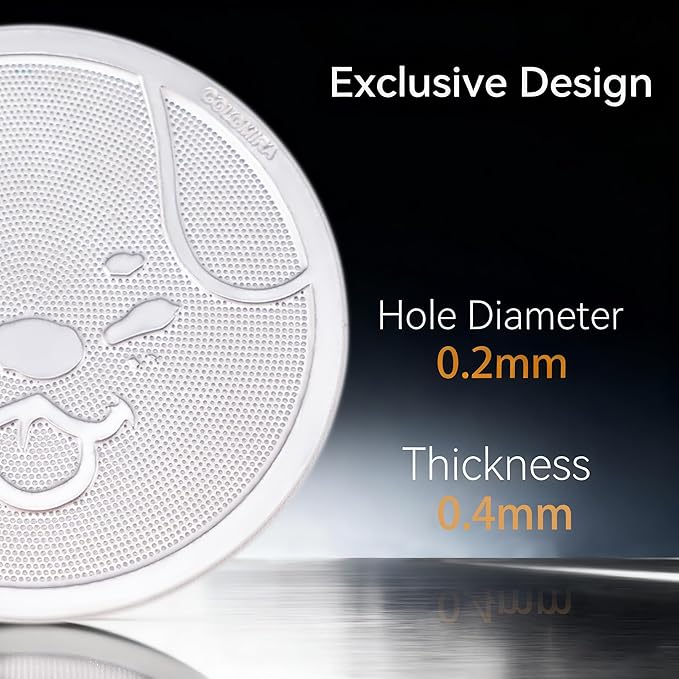 51mm Espresso Puck Screen, 0.4mm Ultra Thin Espresso Puck, Metal Reusable Coffee Filter for 51mm Espresso Portafilter Basket - 316 Stainless Steel(Doggie)