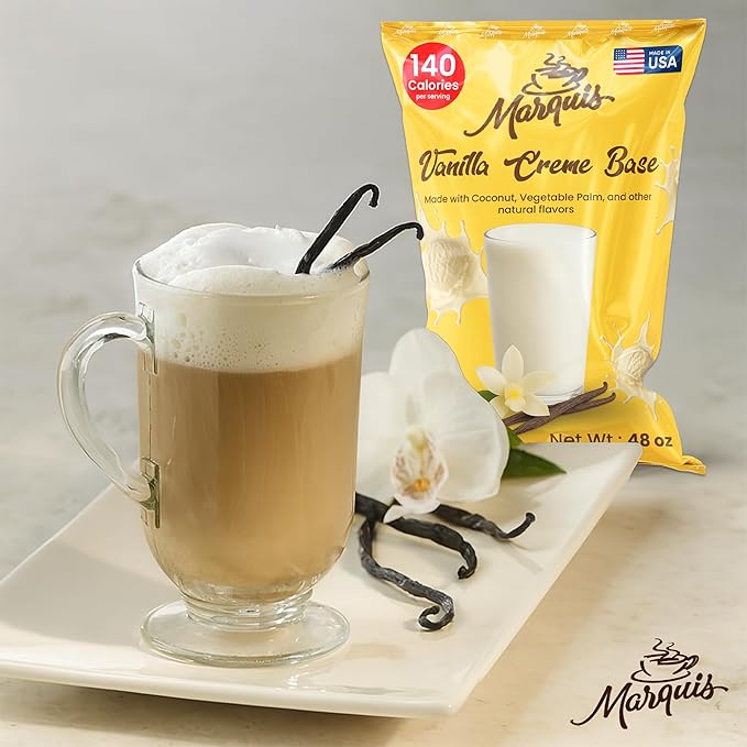 Marquis Vanilla Drink Mix – Smoothie Base and Blended Cream Beverage Powder for Smoothies and Blended Coffee, 48oz / 3lbs