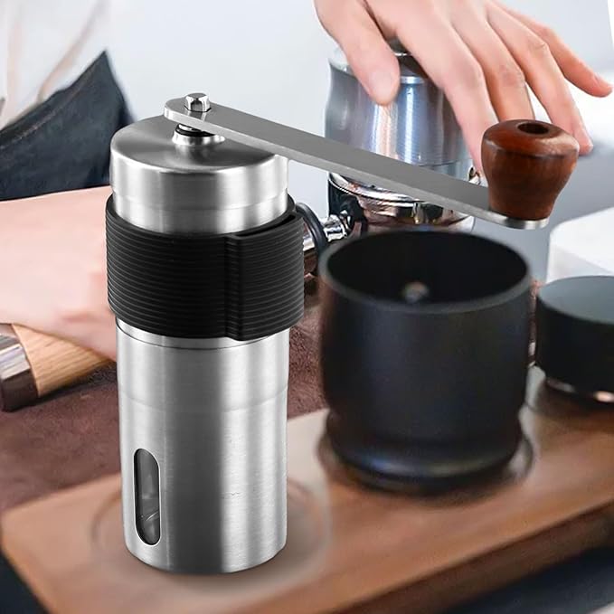 Deskbloom Manual Coffee Grinder Stainless Steel Portable Hand Crank Adjustable Coarseness Conical Burr for Espresso Pour Over Drip Cold Brew
