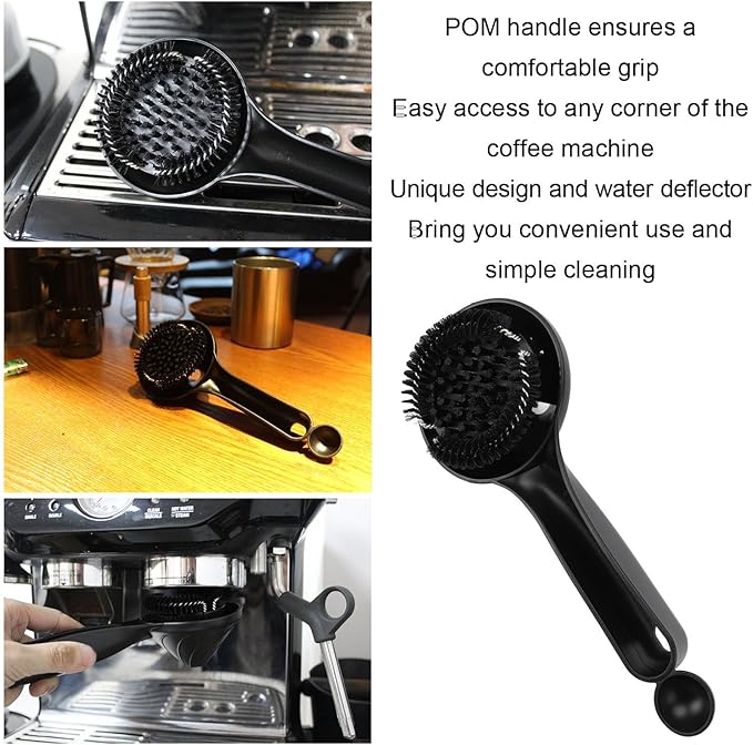 Coffee Grouphead Cleaning Brush Professional Sturdy Efficient with Water Deflector for 58mm Grouphead Coffee Machine POM Handle Durable