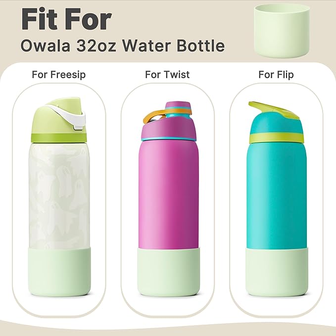 Boot for Owala 32 oz Twist/FreeSip/Flip Stainless Steel Water Bottle, Silicone Rubber Bottom Protector for Owala 32 oz Water Bottle (Mint)