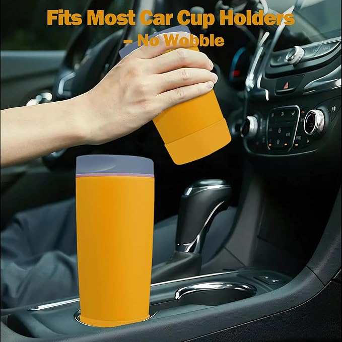 2pcs Silicone Boot for Owala SmoothSip Slider Coffee Tumbler 20oz 12oz, Anti-Slip Sleeve for Travel Coffee Mug, Protective Accessories for Owala BPA Free (Golden Quest)