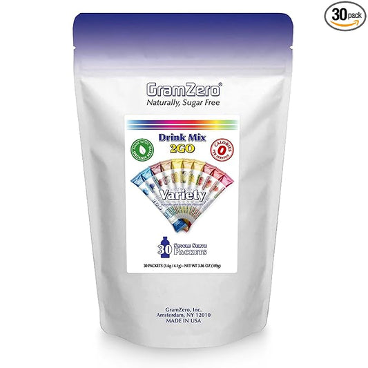 GramZero 2GO Sticks - Variety Pack, Zero Calorie Sugar Free Drink Mix, Stevia Sweetened, Great For Nutrition Club Loaded Tea To Go Kits