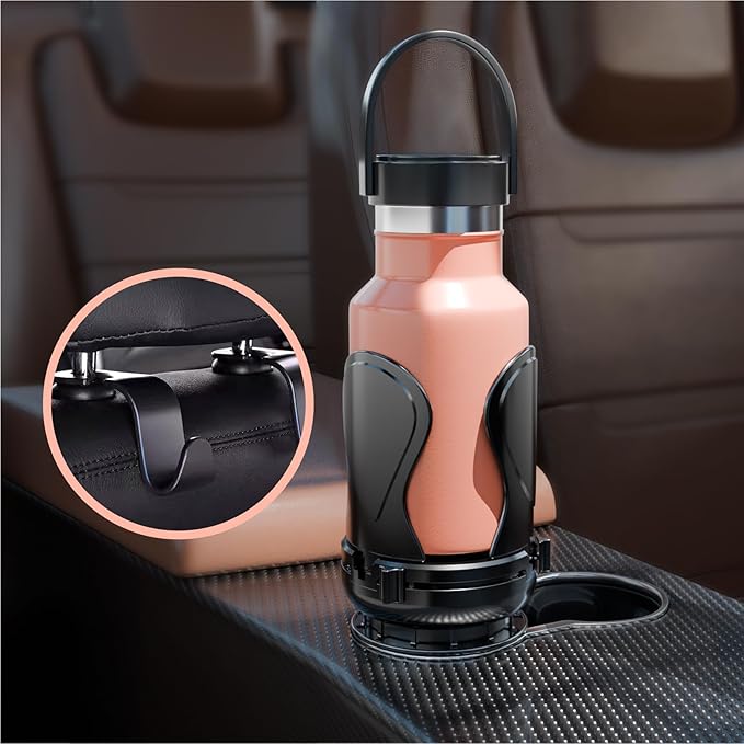 Car Cup Holder Expander, Cup Holder Extender Adapter with Expandable Arm and Adjustable Base, Compatible with Yeti Ramblers, Hydro Flasks, Stanley, Owala Most Coffee Mugs Bottles & Cups
