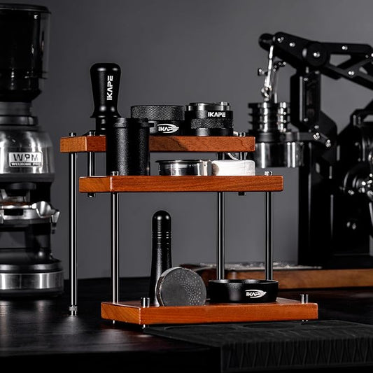IKAPE 51/53/58mm General Espresso Tamper Station 2025 Newly, Multi-functional 3-tier Coffee Tool Storage Stand, Designed for Tamp, Distributor, Dosing Cup, Puck Screen, WDT, Basket, Funnel