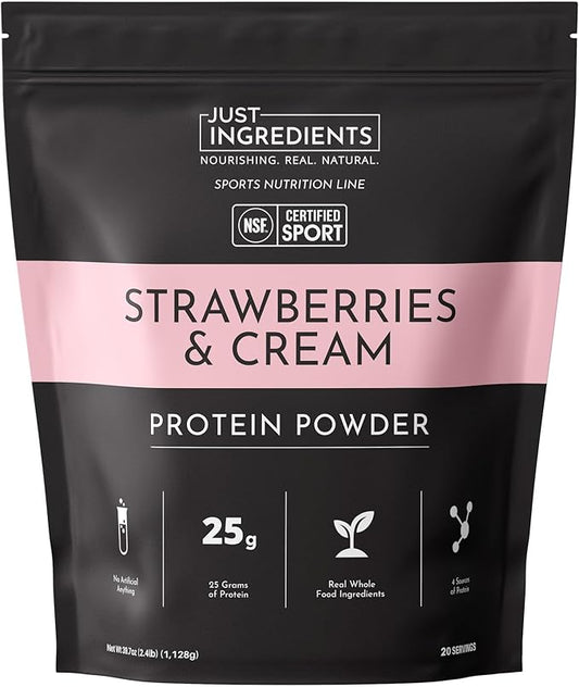 JUST INGREDIENTS Strawberries and Cream Protein Powder - NSF
