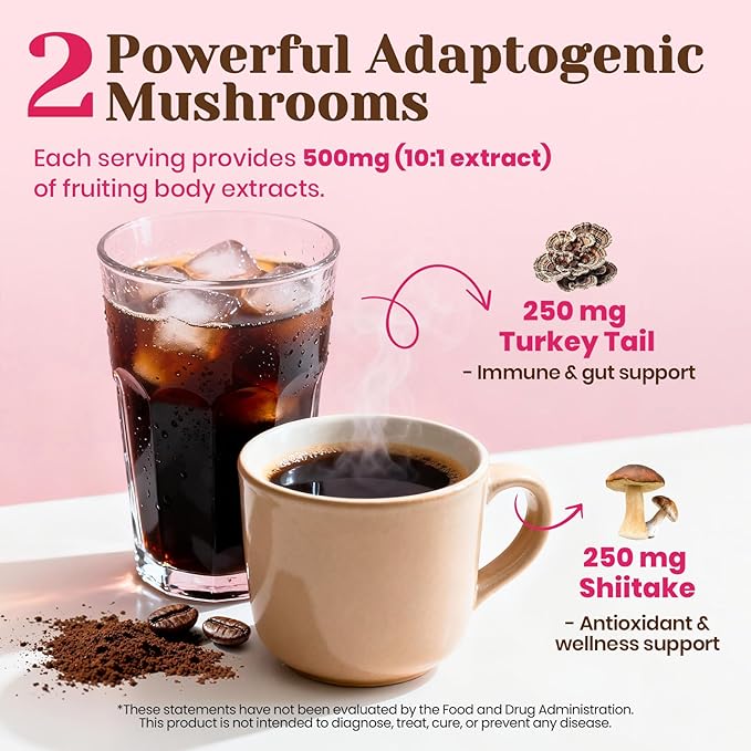 Venture Pal Slim Mushroom Coffee for Weight Loss,Instant Coffee with Berberine, Cinnamon, Yerba Mate,Turmeric, & More, 1800mg(10:1) Extract for Diet Support & Metabolism Boost - 40 Servings