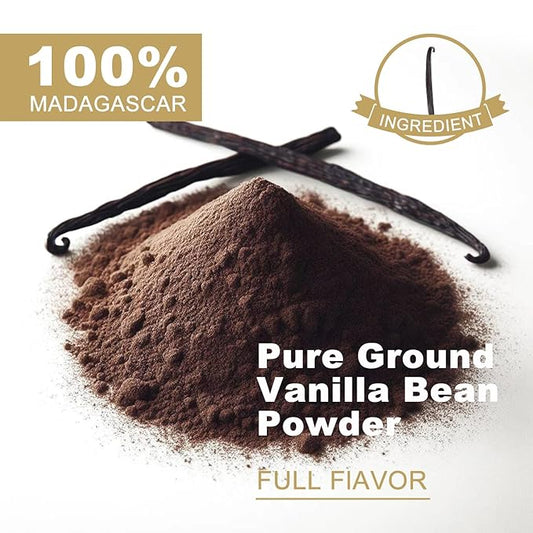 TALCUFON Madagascar Ground Vanilla Bean Powder 2.5 oz – 100% Pure, Gluten-Free, Non-GMO, No Fillers