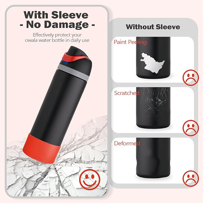 2PCS Silicone Boot for Owala 24oz FreeSip Water Bottle, Anti-Slip Scratch-Resistant Bottom Sleeve, Protective Sports Bottles Accessories, BPA-Free