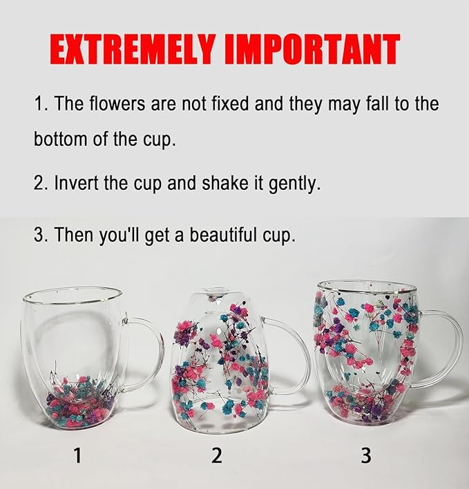 Double Wall Coffee Mugs Set of 2 Insulated Glass Cup Set Newly Wed Engagement Anniversary His and Hers Christmas Gifts for Couples