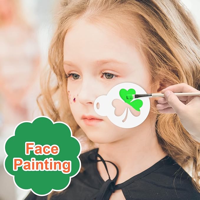 Partywind 30 PCS St Patrick's Day Cookie Stencils for Decorations, Saint Patricks Day Shamrock Stencils Templates for Cake Coffee, Irish Face Painting Ornaments