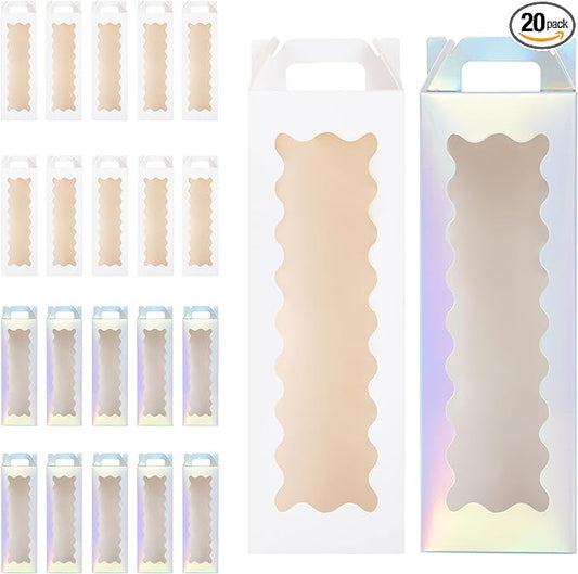 Gift Boxes with Handle for Sublimation Glass Cup,Tumbler Gift Box for 20oz/30oz Sublimation Glass Can Blanks, Tumbler Packaging Boxes,Wine Bottle Cup Wrapping (Laser&white-20p)