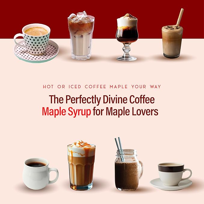 RIO Maple Flavoring Coffee Syrup – Perfect for Hot or Iced Coffee & Desserts, Classic Maple Blend Sweetened with Pure Cane Sugar, Barista-Grade Syrup for Drinks at Home & Work – 700ml