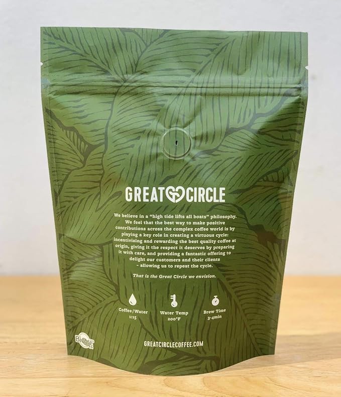 Great Circle Coffee - Fresh Whole Bean, Gourmet Beans, Specialty Medium Roast Streetwise Espresso Blend, Sustainable, Blend from Guatemala and Brazil, Bright Chocolate Notes, 12 oz Bag