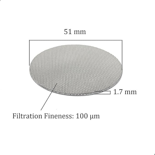2 Pack 51mm Coffee Portafilter Puck Screen,Reusable 1.7mm Thickness Coffee Filter Mesh Plate for Espresso Portafilter Filter Basket (51mm,100μm)