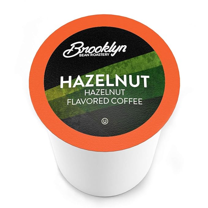 Brooklyn Beans Hazelnut Gourmet Coffee Pods - Compatible with Keurig K Cup Brewers Including 2.0 Machines, 40 Count, Rich and Nutty Hazelnut Flavored