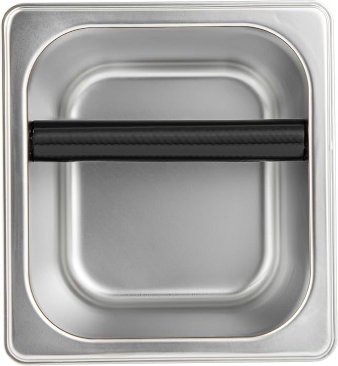 Restaurantware Restpresso 6.9 x 6.4 x 4 Inch Knock Box 1 Deep Tamp Box - Built-In Knock Bar Dishwashable Stainless Steel Barista Knock Box Durable For Coffee And Espresso Grounds