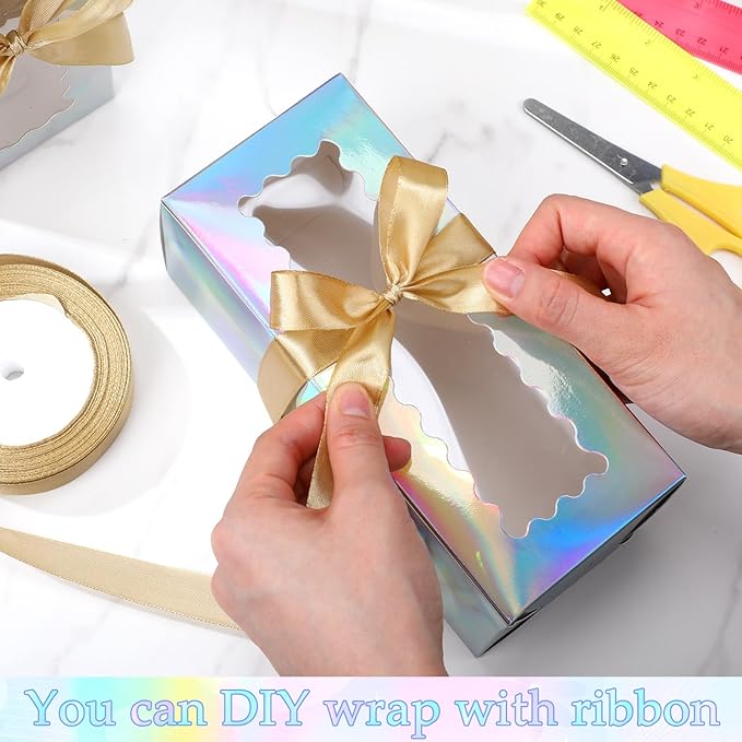 Windyun 100 Pcs Tumbler Gift Boxes for Sublimation Glass Exhibition Boxes Transparent for 12oz 16oz 20oz Shipping Cup Exhibition Packaging for Jars Mug Can Party Supplies(Rainbow)