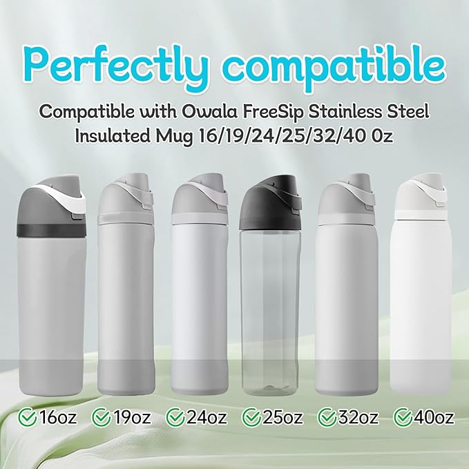 6 Sets Replacement Stopper and O Ring Gasket Compatible with Owala FreeSip 24oz 32oz,Water Bottle Lid Insert Cap Silicone Seal Parts for Owala 16/19/24/32/40oz Mouthpiece Accessories Z6S2