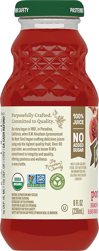 R.W. Knudsen Organic Cranberry Pomegranate Juice, 8 fl oz (12 Pack)