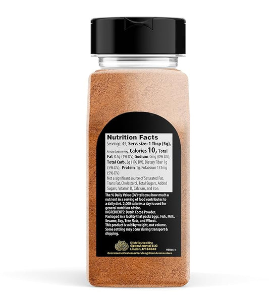 GranAroma Dutch Cocoa Powder, 7.6 oz, Baking Cocoa, Hot Chocolate, Cakes & Cookies