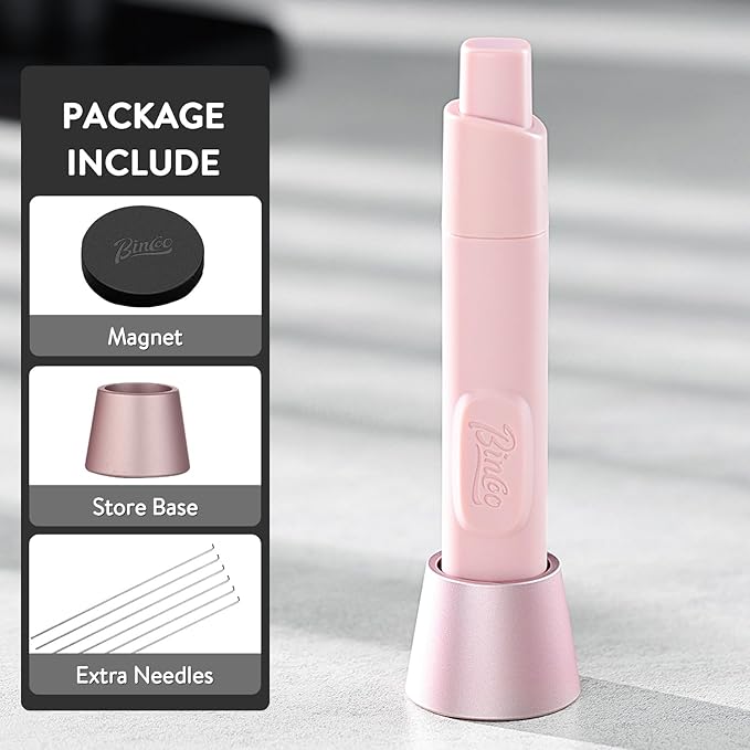 Retractable WDT Tool Espresso Distribution Tool - Coffee Distributor Espresso Stirrer for Barista with Storage Stand & Extra 6 Replaceable Needles (Pink)