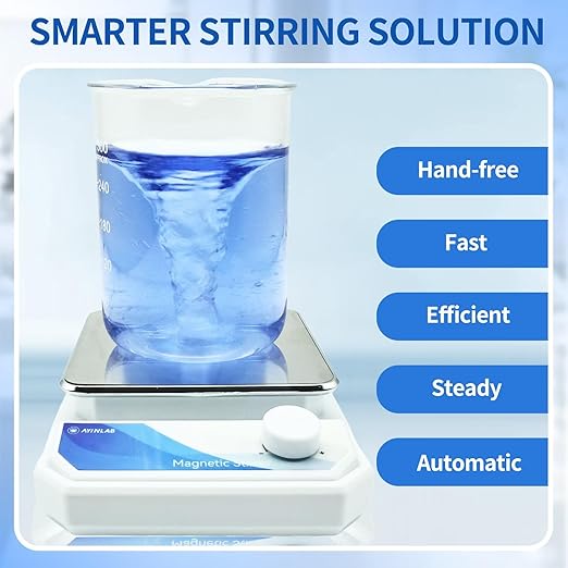 Magnetic Stirrer Set(4 Stir Bars & a Retriever), Strong Magnetic Stir Plate 3000rpm with Speed Control for Liquid Mixing, Magnetic Mixer for Chemistry, Lab, Yeast Starter, Drinks & DIYs