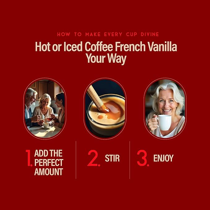 RIO French Vanilla Coffee Syrup, Perfect for Hot or Iced Drinks & Desserts, Smooth & Creamy Flavor Sweetened with Pure Cane Sugar, Barista-Grade Flavor Syrups for Coffee Drinks at Home & Work - 700ml