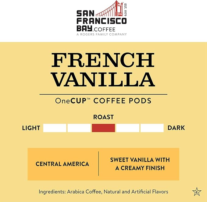 SAN FRANCISCO BAY SF Bay Coffee Pods, K Cup Compatible including Keurig 2.0 French, French Vanilla, 80 Count