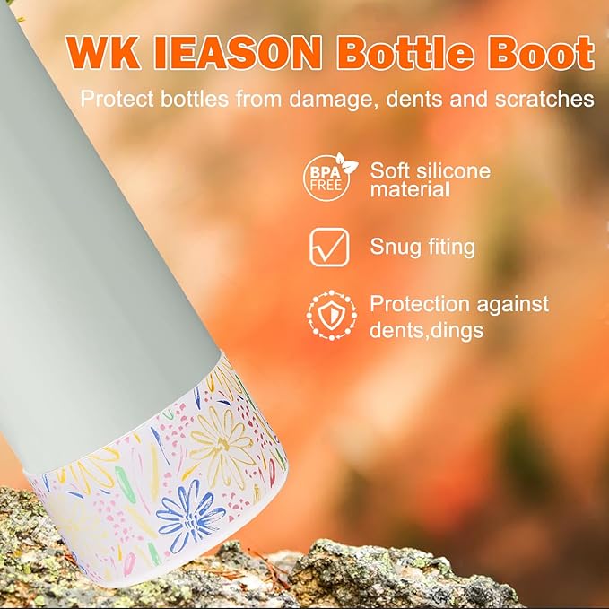 WK IEASON 2Pcs Silicone Boot for Owala Water Bottle, Protective Flask Bottom Cover Base for Owala FreeSip Twist and Flip Flask Water Bottle Accessories-2.83inch Bottom Diameter