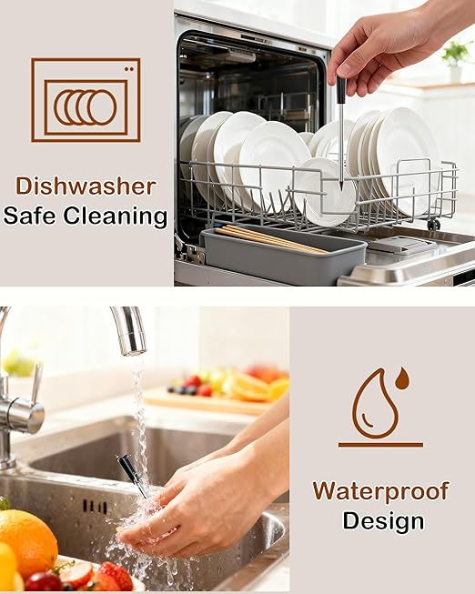 Smoker Wireless Meat Thermometer Digital: Smart Long-Range Bluetooth for Outdoor Smoking - 24H Probe App Alerts Precise Temp Tracking for Offset/Pellet/Charcoal/Kamado Smoker Master