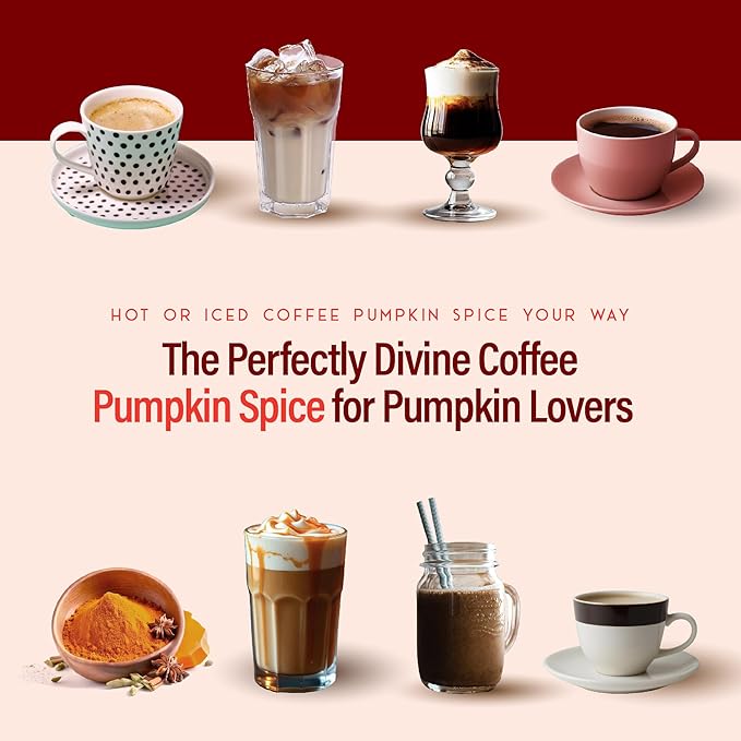 RIO Pumpkin Spice Coffee Syrup, Perfect for Hot or Iced Drinks & Desserts, Warm & Spicy Flavoring Sweetened with Pure Cane Sugar, Barista-Grade Flavor Syrups for Coffee Drinks at Home & Work - 700ml