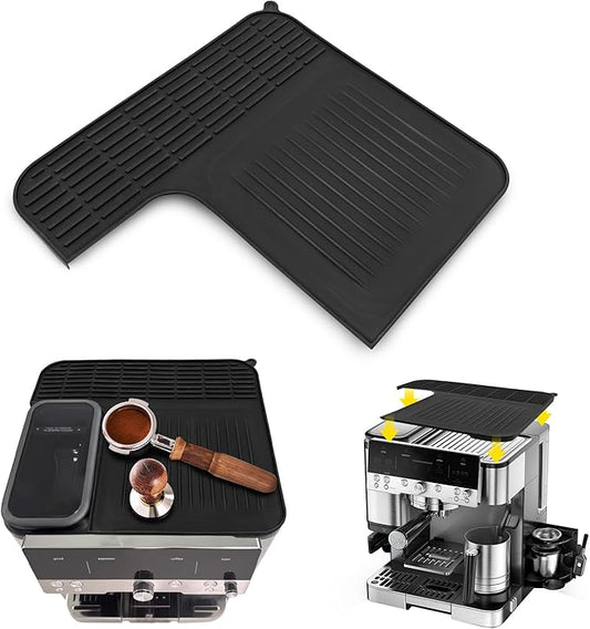 Top Mat for Ninja Luxe ES601 ES701, Silicone Coffee Machine Mat Heat Resistant Non-Slip, Espresso Machine Top Protector from Scratches, Easy Clean Coffee Maker Mat for Countertops