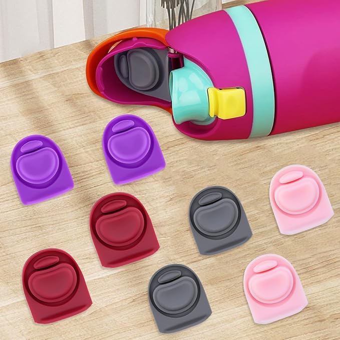 8 Pcs Replacement Rubber Seal Stopper Compatible with Owala FreeSip 32oz,Bottle Top Gasket Lid for Owala 16/19/24/32/40oz Seal Mouth Cap Silicone Stopper Parts Insert Accessories（4 colors 2