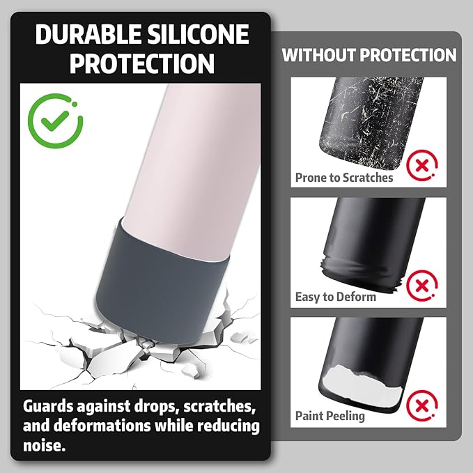 Silicone Boot for Owala 24oz Water Bottle – Anti-Slip Protective Cover, Bottle Boot, Base Cover Compatible with FreeSip, Sleeve for Stainless Steel Tumblers (Gray, 24OZ)