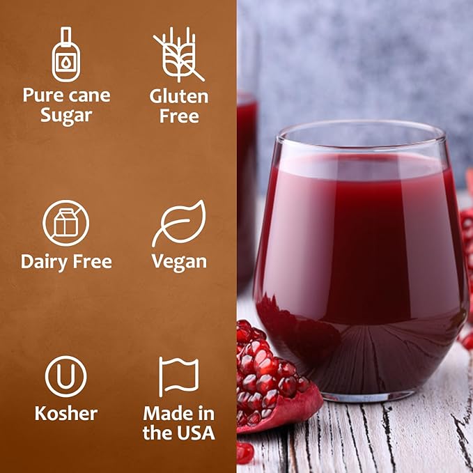 Syruvia Pomegranate Syrup, Flavored Syrup for Drinks, Cocktails, Lemonades, Iced Teas, and Desserts – 25.4 fl oz