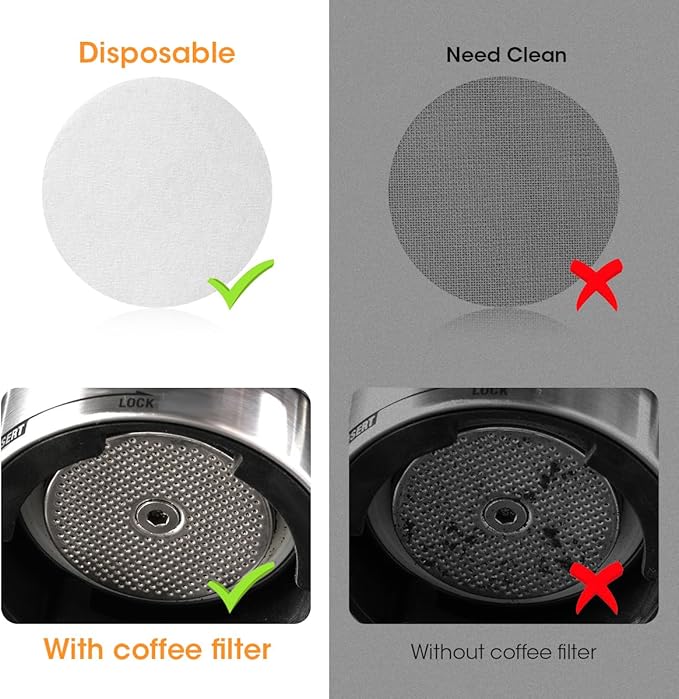 Aieve Espresso Paper Filter Compatible with Breville Barista Espresso Coffee Maker, 58 mm Espresso Filter Puck Screen Portafilter Paper (400 Pcs)